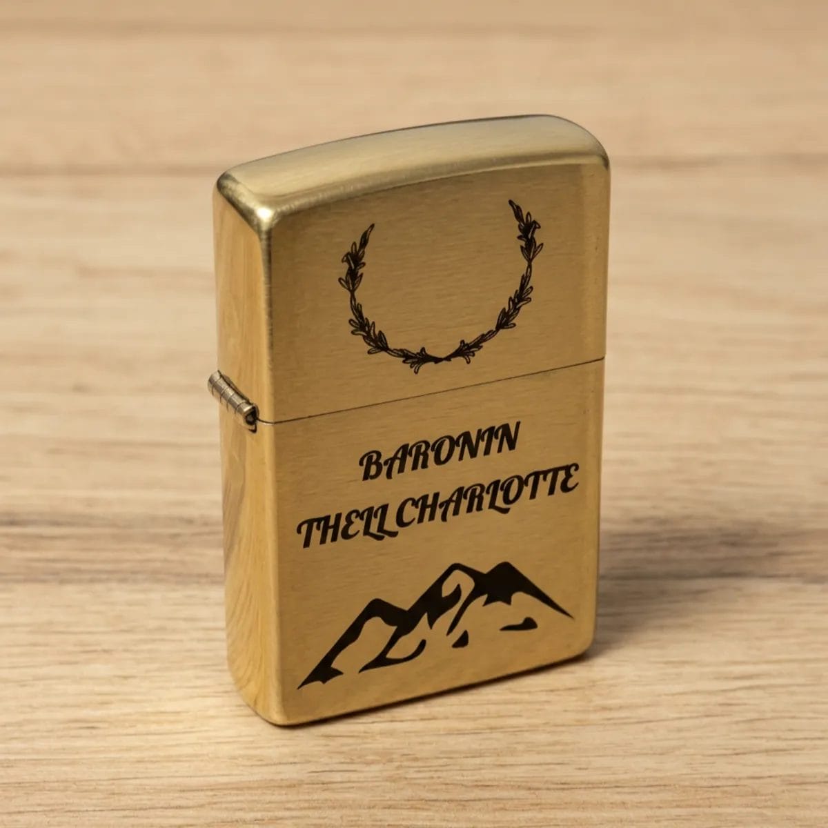 Zippo Messing gebürstet mit Gravur – Bild 2