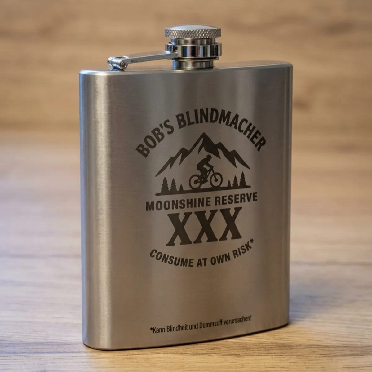 Flachmann Edelstahl mit Gravur – Bild 4