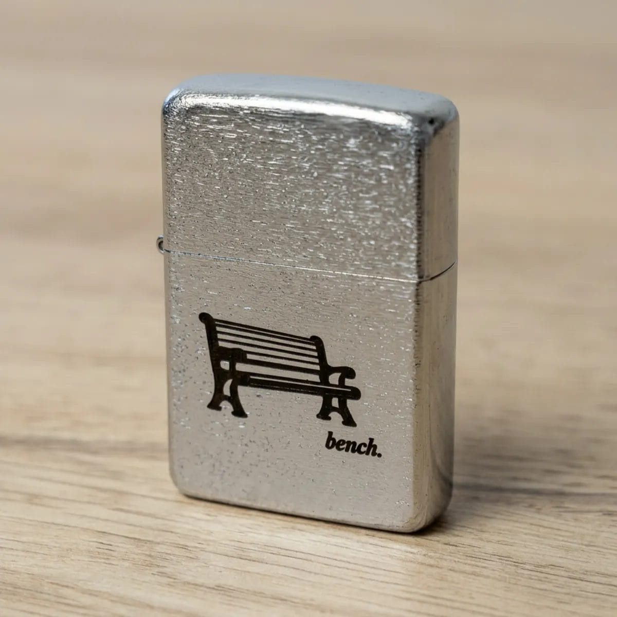 Benzinfeuerzeug silber gebürstet mit Gravur – Bild 2