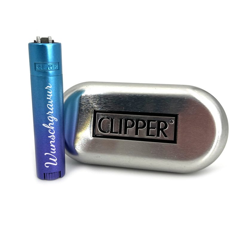 Clipper Metal Micro BLUE-GRADIENT Feuerzeug mit Gravur