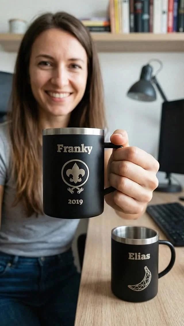 Becher mit Wunschgravur als Geschenk oder Werbeartikel. #geschenkidee #personalsiiert #werbegeschenk