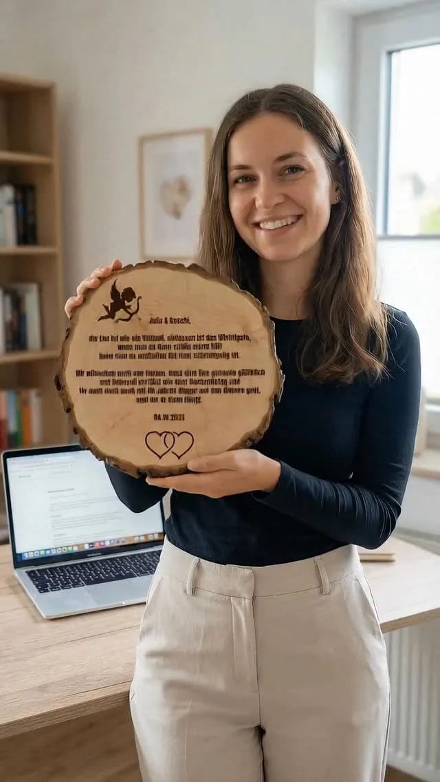 Suchst du ein Geschenk für eine Hochzeit oder zum Jahrestag? Wie wäre es mit einer personalisierten Baumscheibe aus Holz? Jetzt im Webshop stöbern! #Gravur #Geschenkidee #Personalisiert